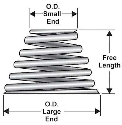 TA-2385CS - 2.88 Inch High Carbon Steel Tapered Springs | Century…