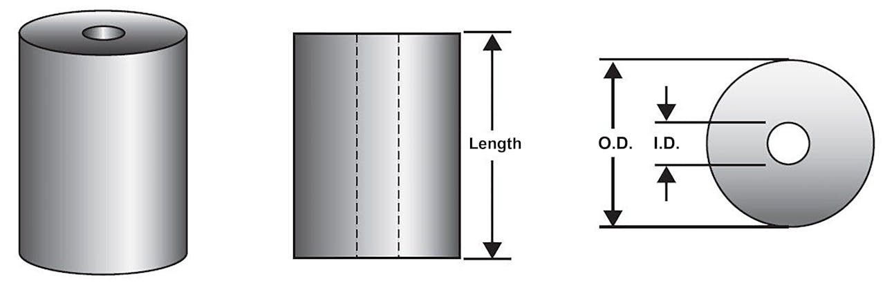 Diagram of urethane springs with measurements