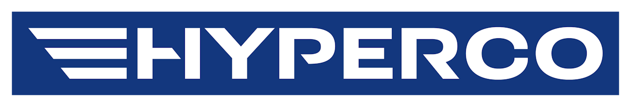 HYPERCO BADGE LOGO BLUE WITH WHITE TEXT