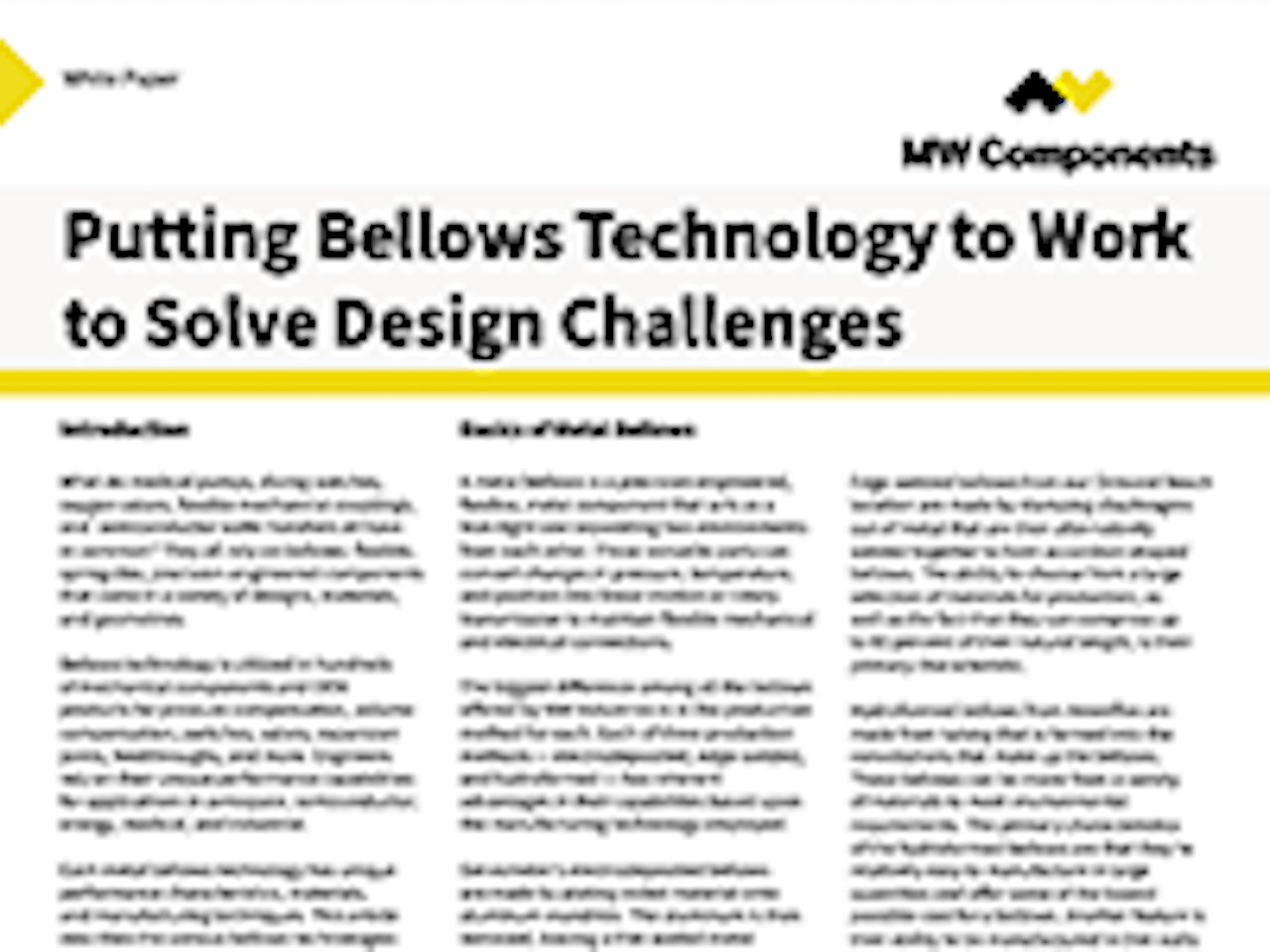 White paper cover: how bellows solve design challenges