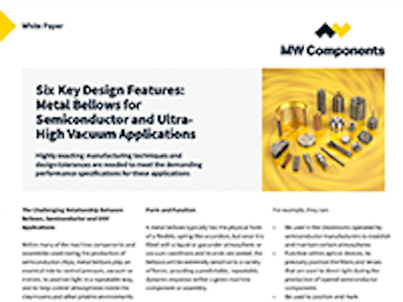 White paper cover: bellows design for semiconductors and uhv