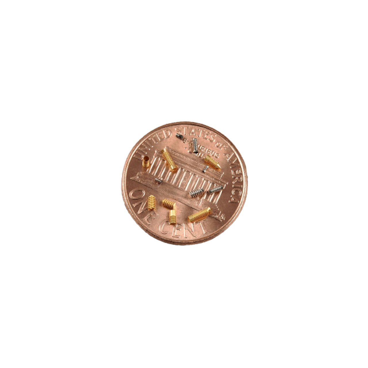 Micro bellows on face of penny transparent